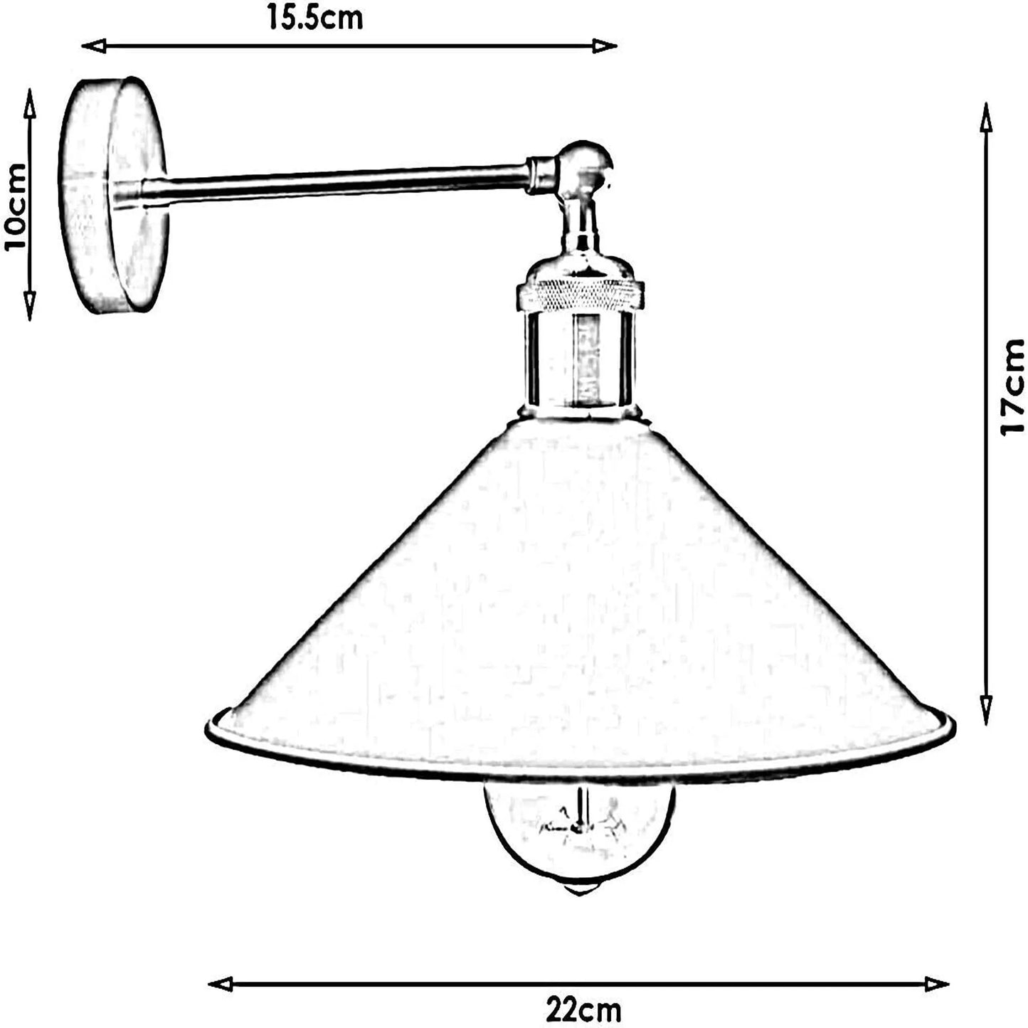 Industrial Bell Shaped Wall Light Timeless Style