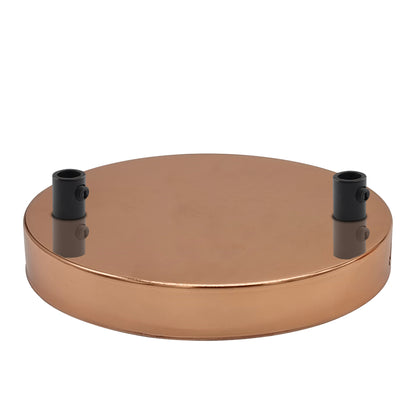 Multi Outlet Ceiling Rose - Black Metal Side Fitting Pendant Drop 120x25mm