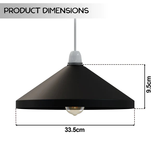 Ceiling Pendant light Adjustable Hanging  Light with metal Cone Lampshade