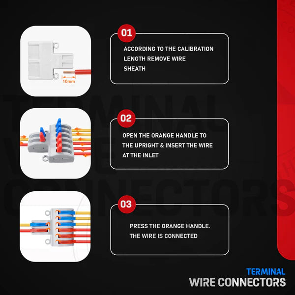 Connector 2to6 Out Wire Splitter Terminal Block Compact Wiring Blocks