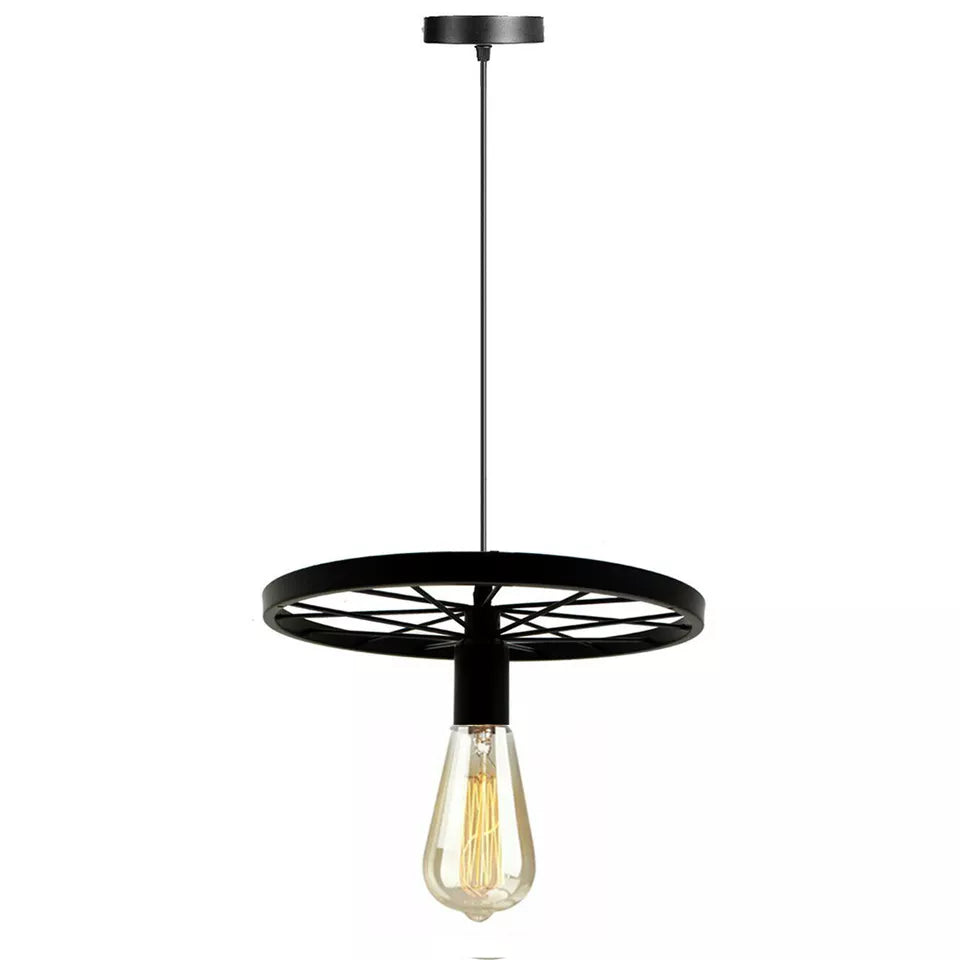 Modern Industrial Retro Pendant Lamp Ceiling Light Wheel Light