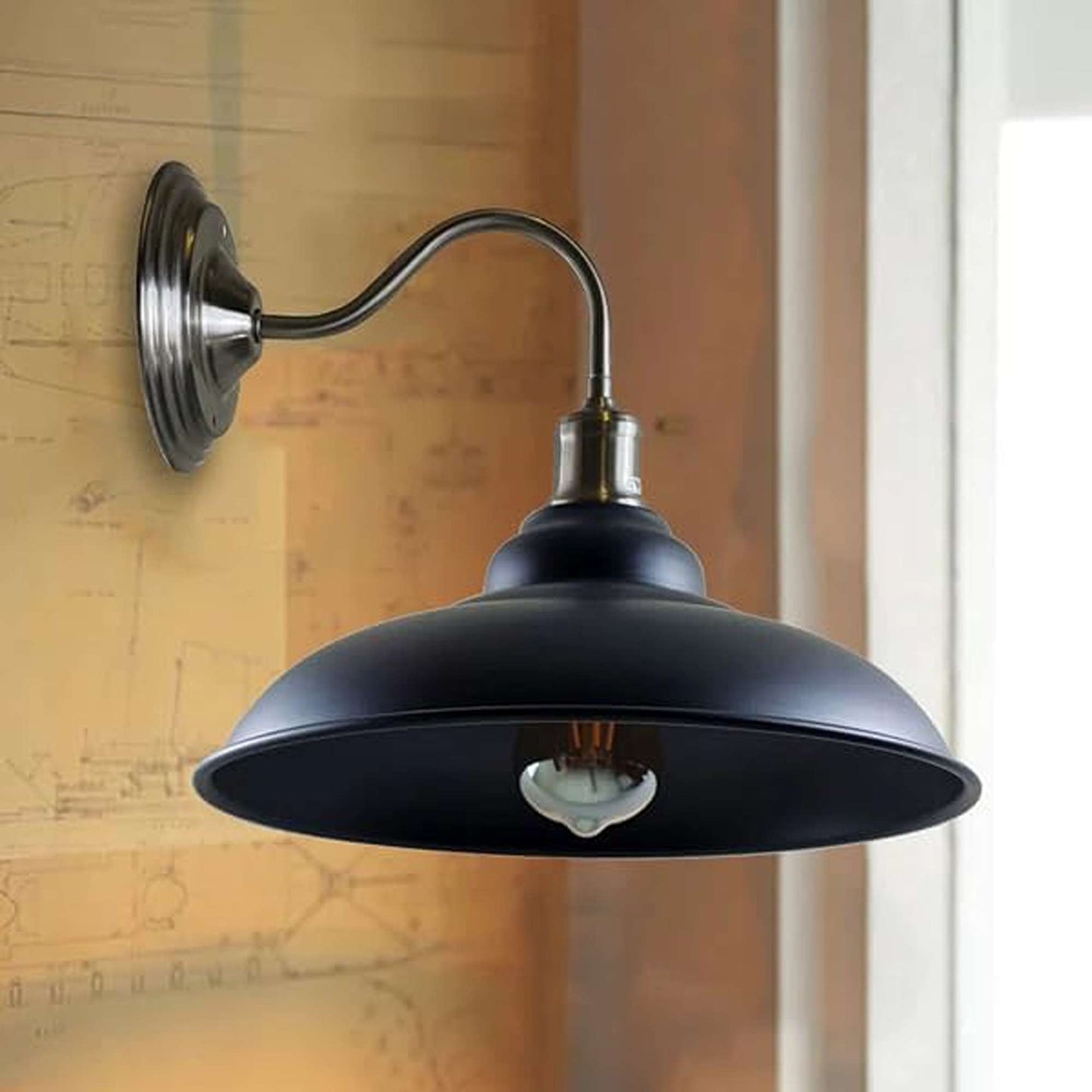 Modern Industrial Indoor Wall Light Fitting Painted Metal Lounge Lamp