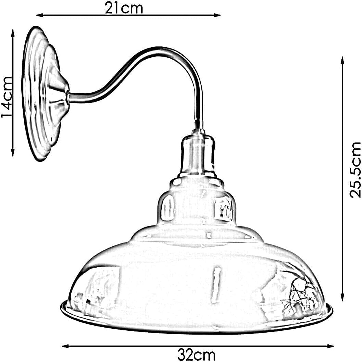 Modern Industrial Indoor Wall Light Fitting Painted Metal Lounge Lamp