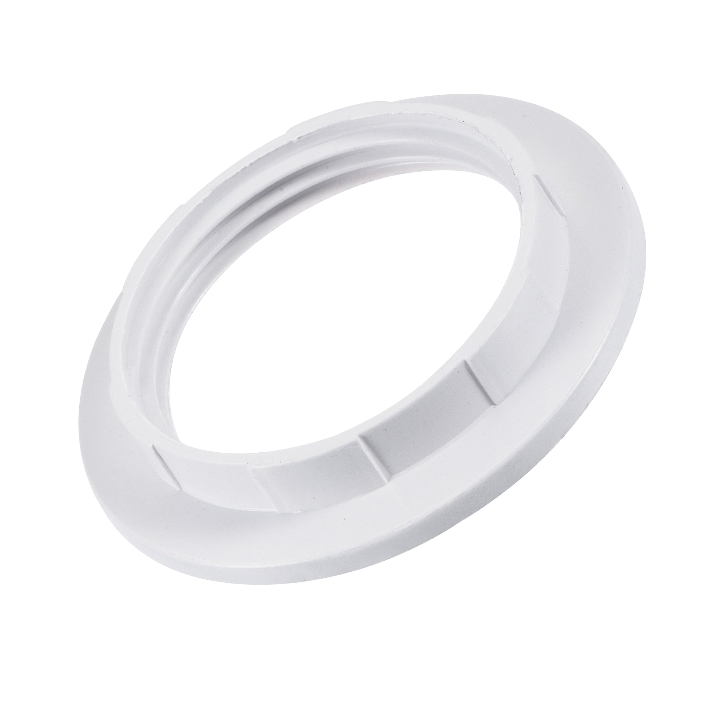 White Light Shade Collar Ring Adaptor E27 Lamp Bulb Holder Screw connected and Made of Plastic.