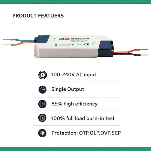 LED Driver 7W/15W/35W/60W DC 12V Constant Voltage Power Supply Adapter
