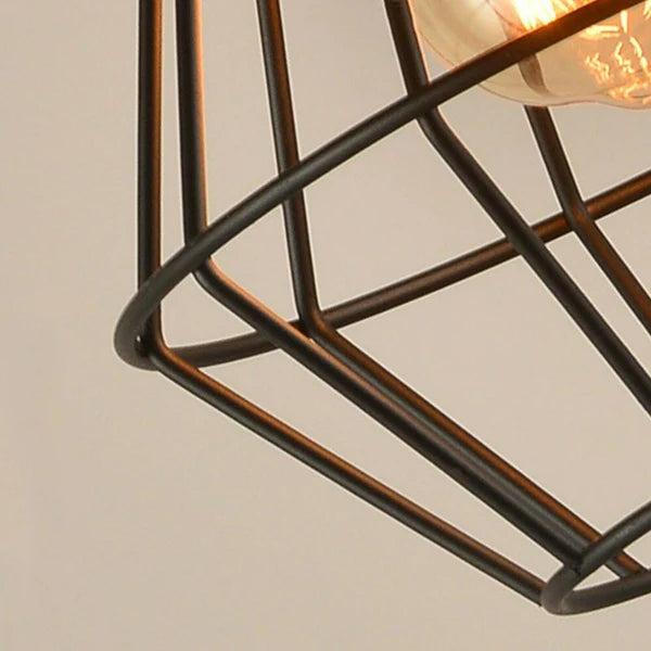 Industrial Metal Bulb Guard Wire Cage Ceiling Pendant Light