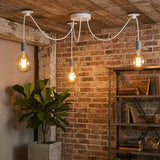 3-Way Spider Pendant Light – E27 Cage Shade Industrial Ceiling Light