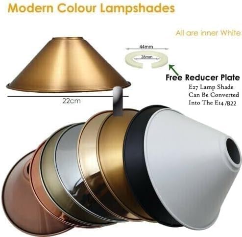 22cm x 10cm Vintage industrial Retro Pendant Lamp Shades Easy Fit Metal Light Shade