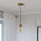 2m Black Twisted Cable E27 Base Pendant Yellow Brass Holder ~1728