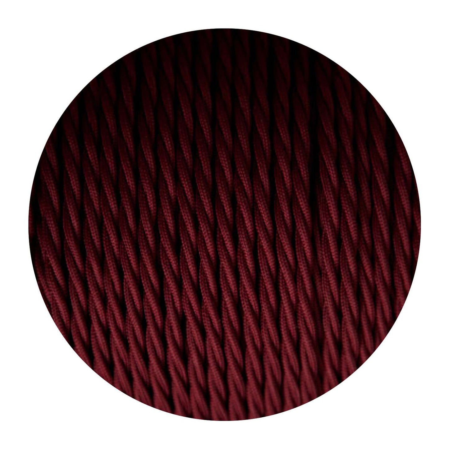 5m Burgundy 2-Core Twisted Fabric Electrical Cable  0.75mm