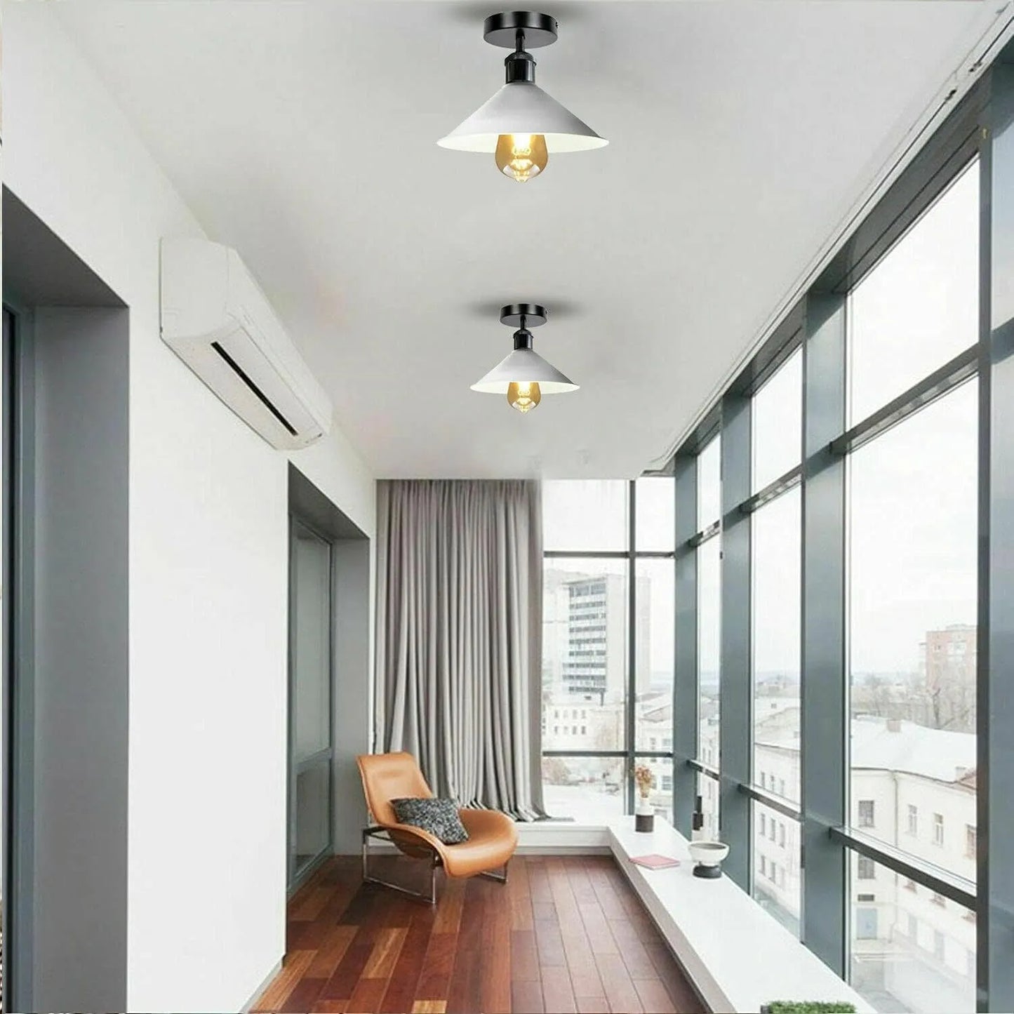 Modern Industrial Pendant Lighting with Metal Shade for Living Room