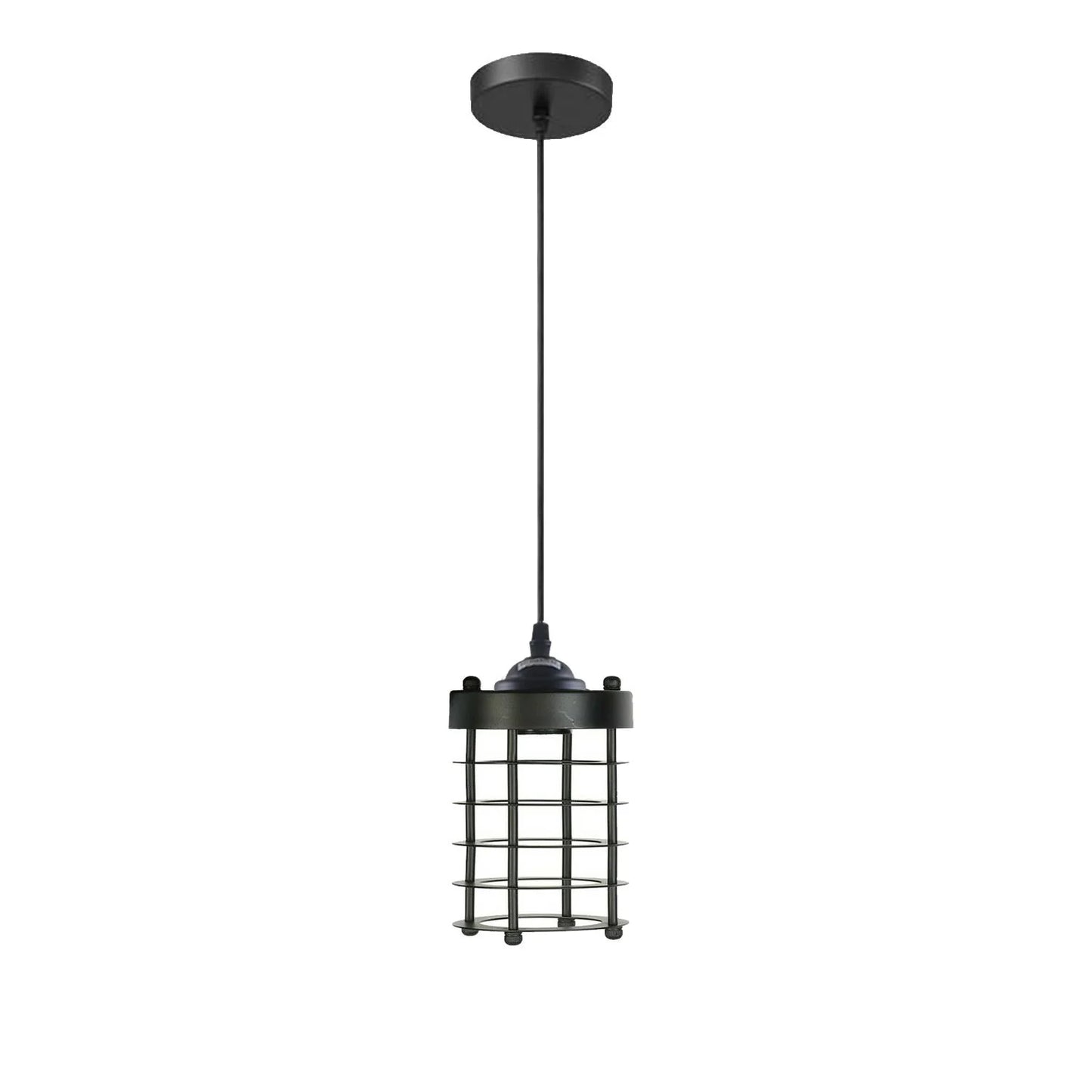 Industrial Wire Cage Pendant Lampshade | Vintage E27 UK