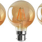 Vintage Bayonet Edison Bulb – G80 B22 4W Amber Globe Dimmable