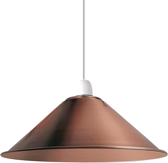 Electro Plating Vintage 22 x 10cm Cone Light Shades Metal Easy Fit Ceiling Pendant Hanging Wall Lampshade