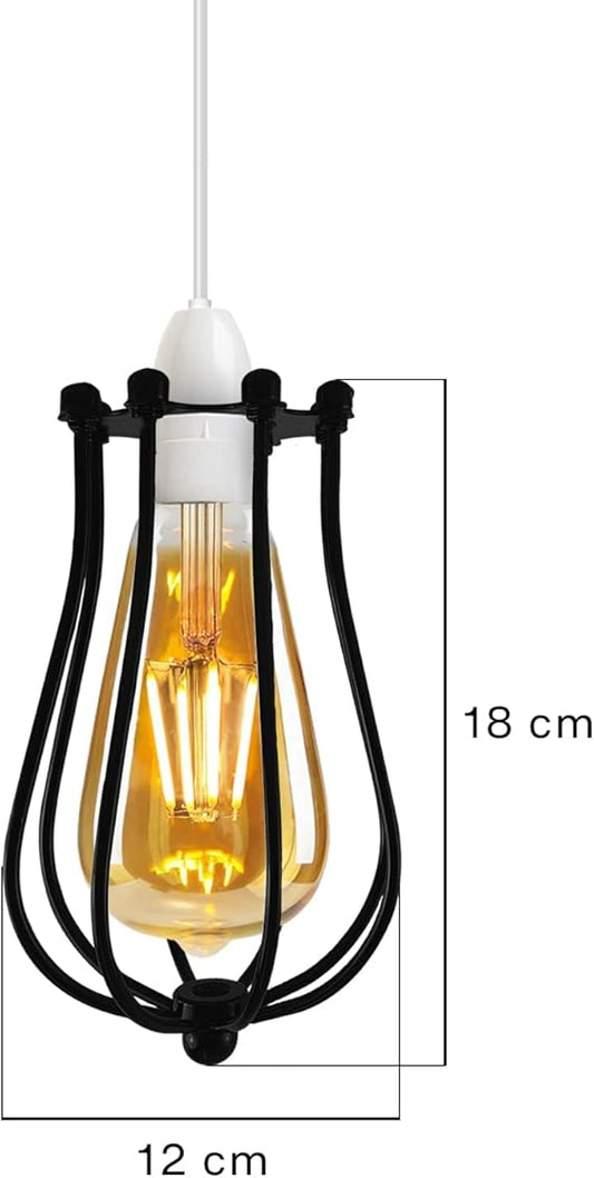 Balloon Shape Wire Cage Lampshade – Vintage Industrial, 10 Colours, CE Approved