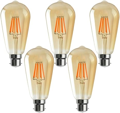 ST64 B22 8W Vintage LED Filament Bulb – Dimmable Bayonet