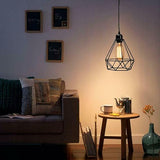 Industrial Light Bulb Wire Cage Metal Diamond Easy Fit Lampshade