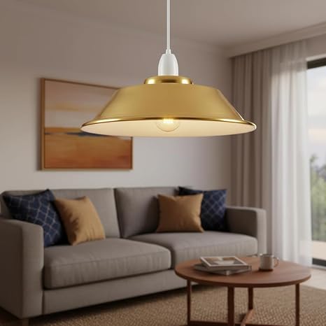 22cm Retro Electroplated Metal Bowl Lampshade – E27/B22, 7 Colours