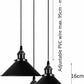 3 Way  Black Idustrial Hanging Pendant Light