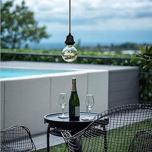 Pendant Ceiling Light Fitting, E27 Lamp IP65 Indoor/Outdoor Black Cable Waterproof Socket Lamp Holder 2M (2PACK)