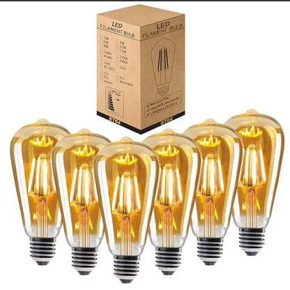 E27 Pear Bulb E27 4W Dimmable Vintage ST64 LED Filament Bulb