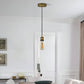 2m Black Twisted Cable E27 Base Pendant Yellow Brass Holder ~1728