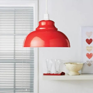 Vintage Metal Pendant Lampshade – Yellow Ceiling Light Shade