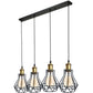 Vintage Industrial Black Cage Pendant Lights – 1/3/5 Way Ceiling Lamp