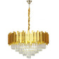 Modern Crystal Chandelier Gold Finish Round Crystal K9 E14 Luxury Pendant Light
