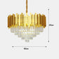 Modern Crystal Chandelier Gold Finish Round Crystal K9 E14 Luxury Pendant Light