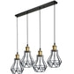 Vintage Industrial Black Cage Pendant Lights – 1/3/5 Way Ceiling Lamp