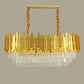 Modern Crystal Chandelier Gold Finish Round Crystal K9 E14 Luxury Pendant Light