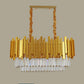 Modern Crystal Chandelier Gold Finish Round Crystal K9 E14 Luxury Pendant Light