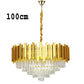 Modern Crystal Chandelier Gold Finish Round Crystal K9 E14 Luxury Pendant Light