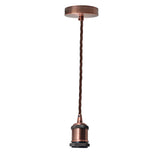 Vintage Copper Pendant Light Fitting – E27 Industrial Ceiling Lamp with 1m Adjustable Twisted Cable  ~1712