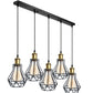 Vintage Industrial Black Cage Pendant Lights – 1/3/5 Way Ceiling Lamp