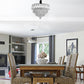 Vintage Crystal Chandelier Clear And Chrome Semi Flush Mount Ceiling Light E14