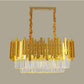 Modern Crystal Chandelier Gold Finish Round Crystal K9 E14 Luxury Pendant Light