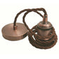 Vintage Copper Pendant Light Fitting – E27 Industrial Ceiling Lamp with 1m Adjustable Twisted Cable  ~1712