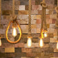 Adjustable Hemp Rope Ceiling Pendant Light with E27 Fitting