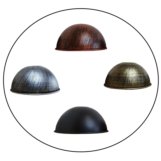 Brushed  Color  Vintage  210 mm Retro  Dome  Easy  Fit  Light  Shades  Modern  Metal  Ceiling  Pendant Lampshades