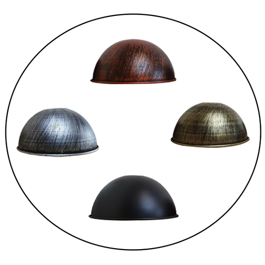 Brushed  Color  Vintage  210 mm Retro  Dome  Easy  Fit  Light  Shades  Modern  Metal  Ceiling  Pendant Lampshades