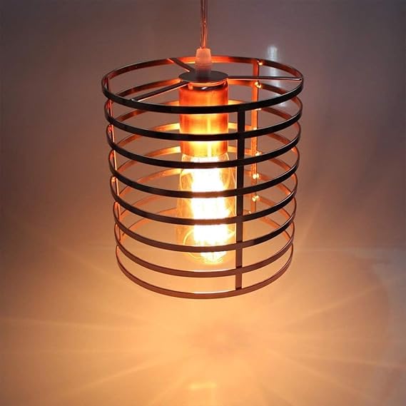 Easy Fit Metal Cage Light Shade Modern Industrial Style