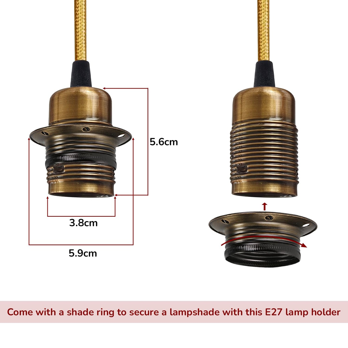 Vintage Metal E27 Spider Pendant Hanging Light Fixtures