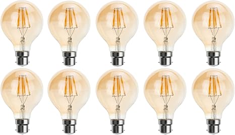 Vintage Bayonet Edison Bulb – G80 B22 4W Amber Globe Dimmable