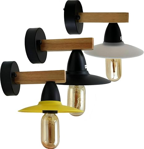 Modern Industrial Vintage Retro Wood Sconces Wall Lights Lamp Fitting Fixture