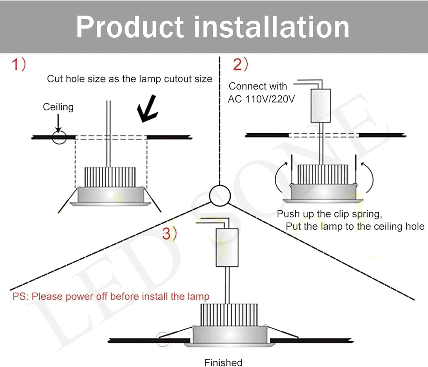 10W LED Recessed Ceiling Downlights Cool White