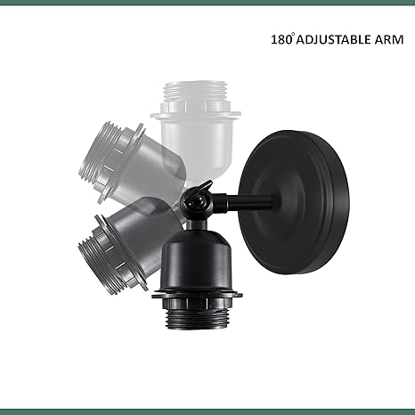 Wall Sconce E27 Metal Short Arm 180° Adjustable Holder Wall Lamp