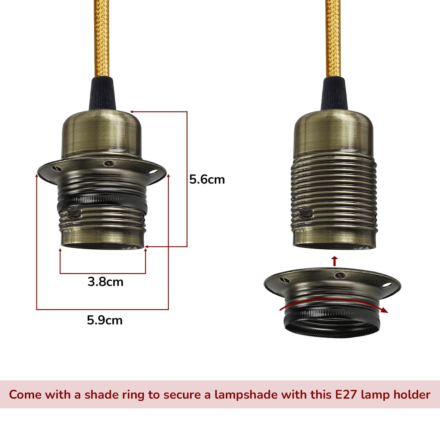 Vintage Metal E27 Spider Pendant Hanging Light Fixtures