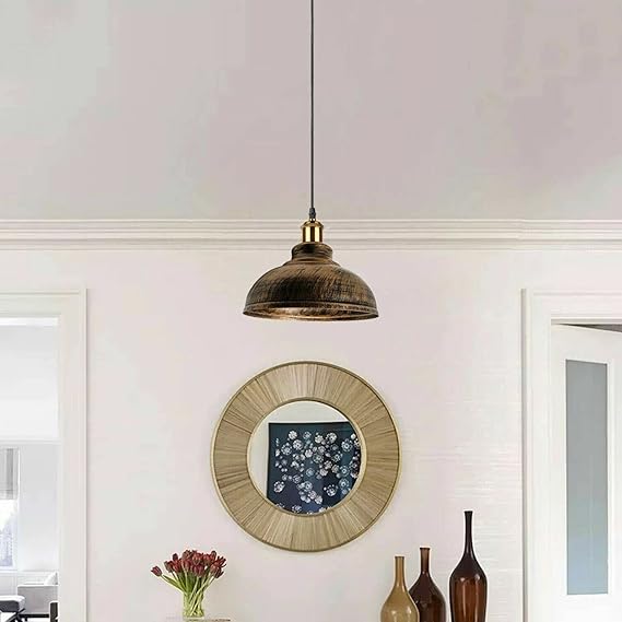 Vintage Easy Fit 29cm Brushed Metal Ceiling Pendant Lampshade